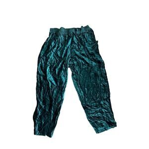 Vintage Ravia Teal Crushed Velvet Pants USA Y2K
